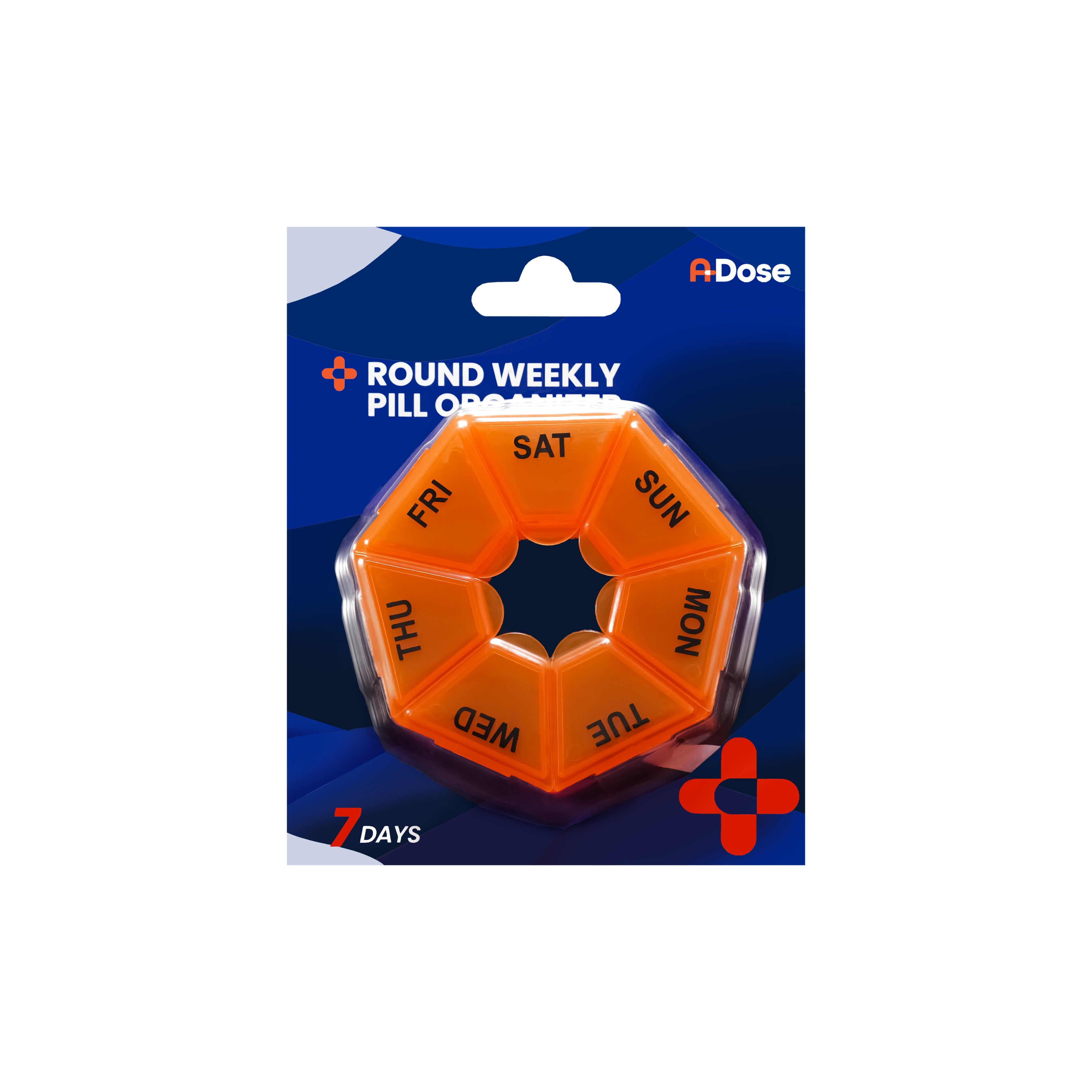 A-Dose Round Weekly Pill Organizer (7 Compartments) 1's