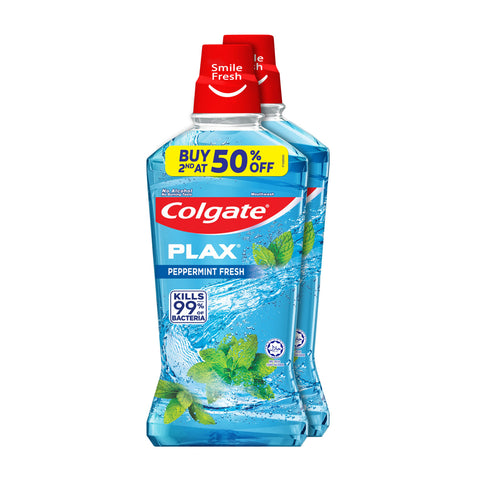 Colgate Plax (Peppermint Fresh) Mouthwash 750mLx2's [Twinpack]