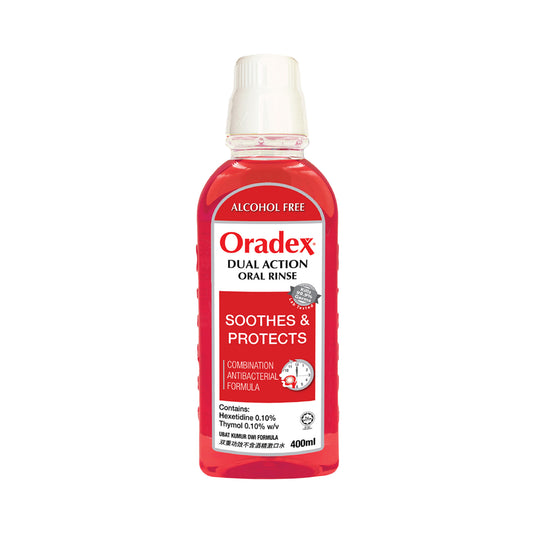 Oradex Dual Action Oral Rinse (Alcohol Free) 400mL