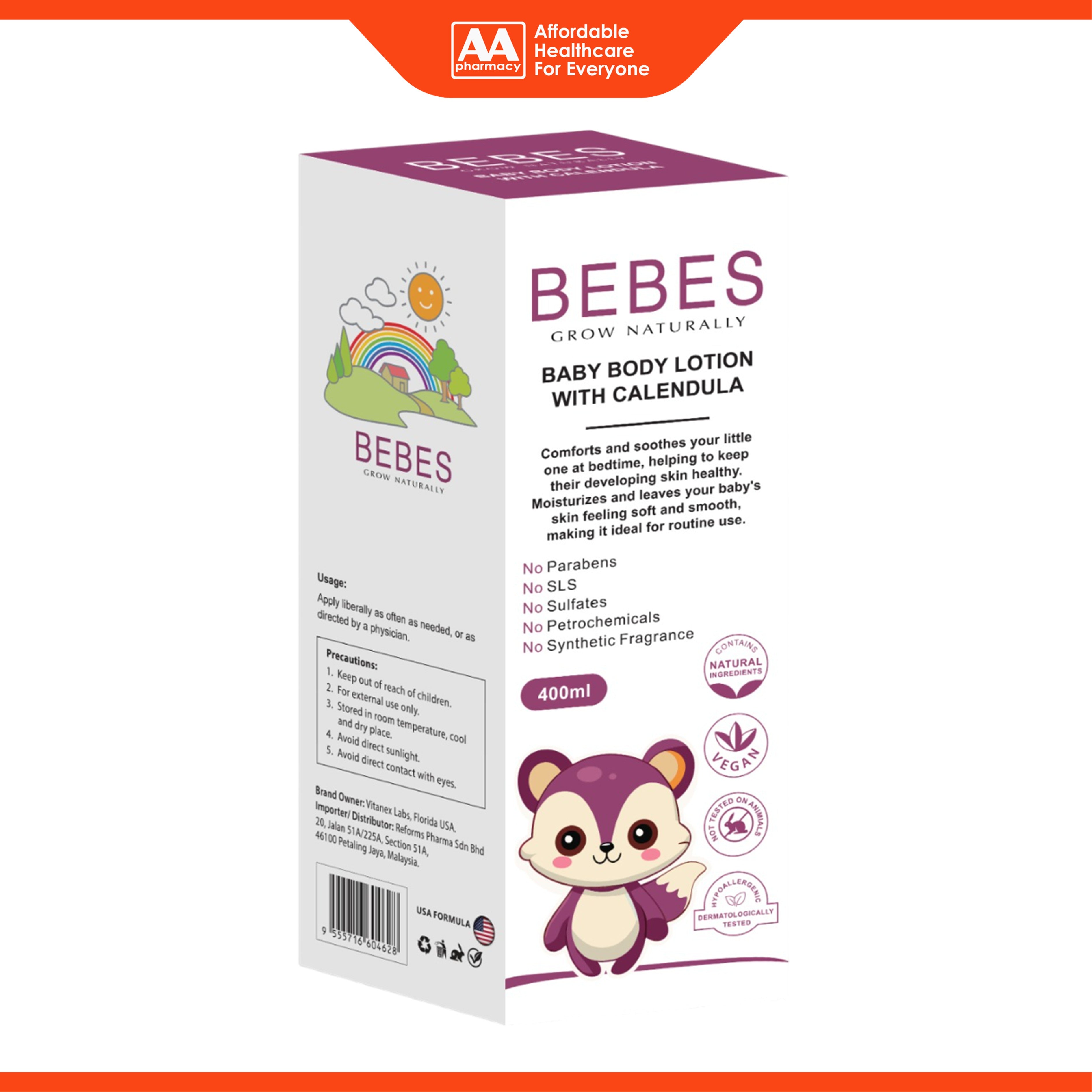 Bebes Baby Body Lotion with Calendula 400mL