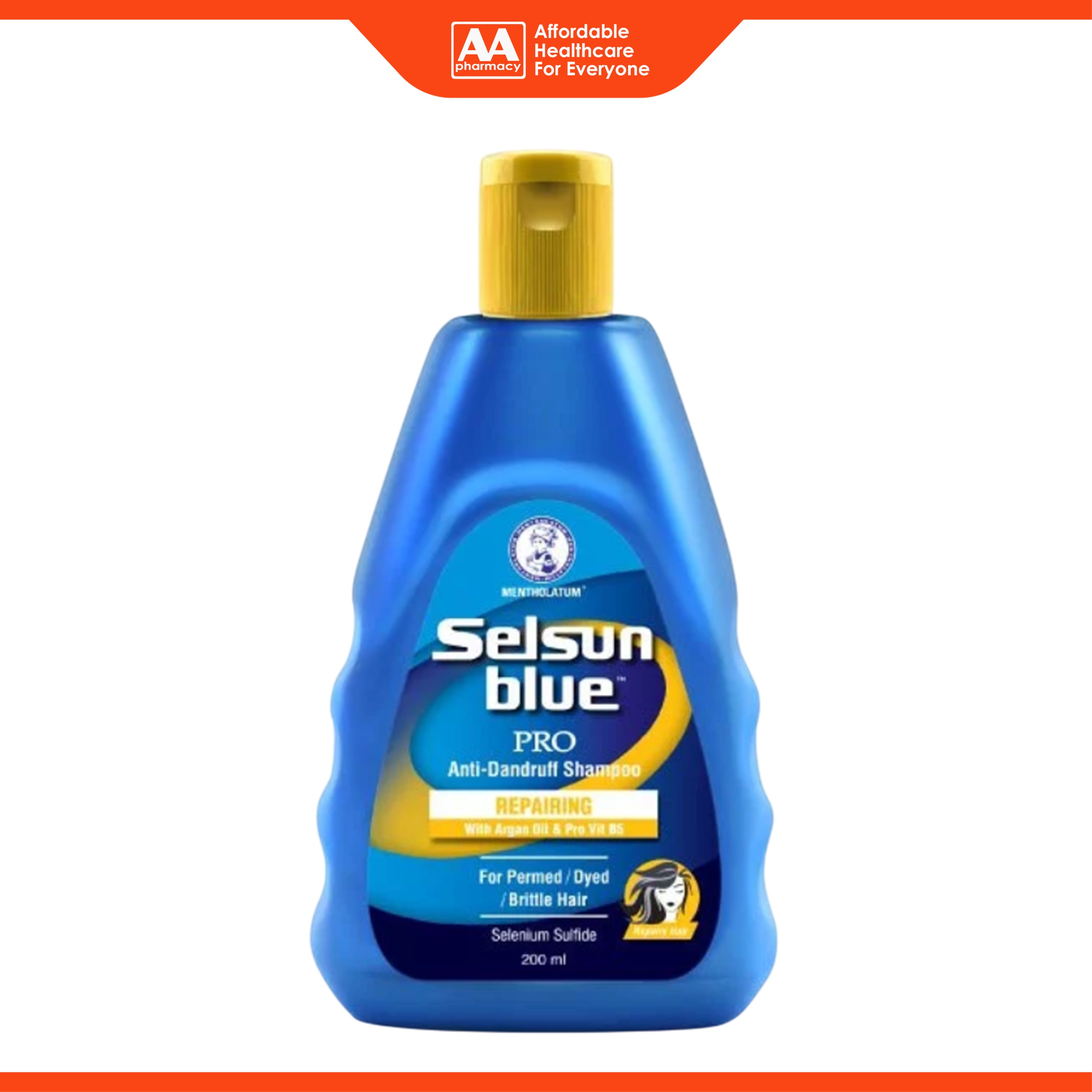 Selsun Blue PRO Anti-Dandruff Shampoo 200mL (Repairing with Argan Oil and Pro Vit B5)