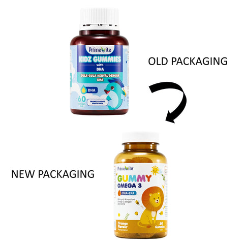PrimeVite Kidz Gummies With DHA 60's (Orange Flavour)