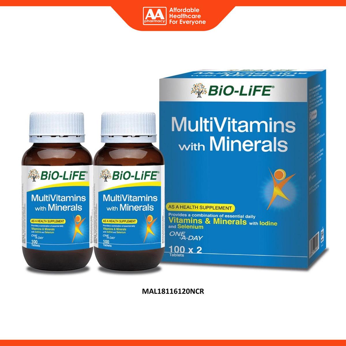 Bio-Life Multivitamins with Minerals Tablet (2 x 100's)