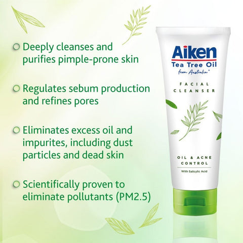 Aiken Tea Tree Oil Facial Cleanser with Salicylic Acid 100g (Oil and Acne Control)