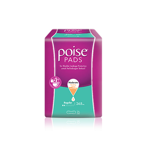 Poise Pads Regular 24.8cm 16's