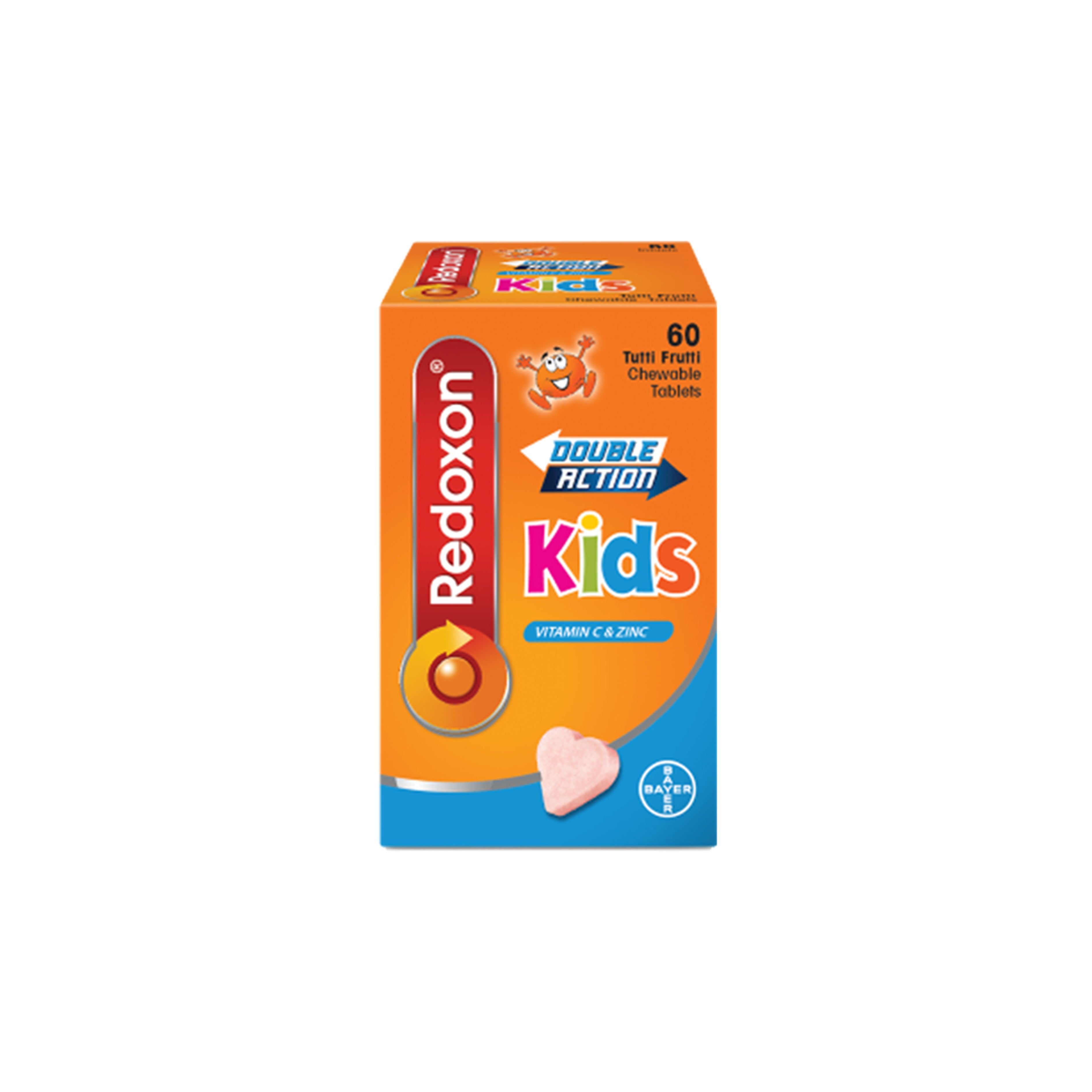 Redoxon Double Action Kids (Vitamin C and Zinc) Chewable Tablet 60's (Tutti Frutti Flavour)