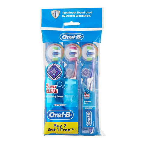 Oral-B Toothbrush (5-Way Clean, Soft) 2+1's