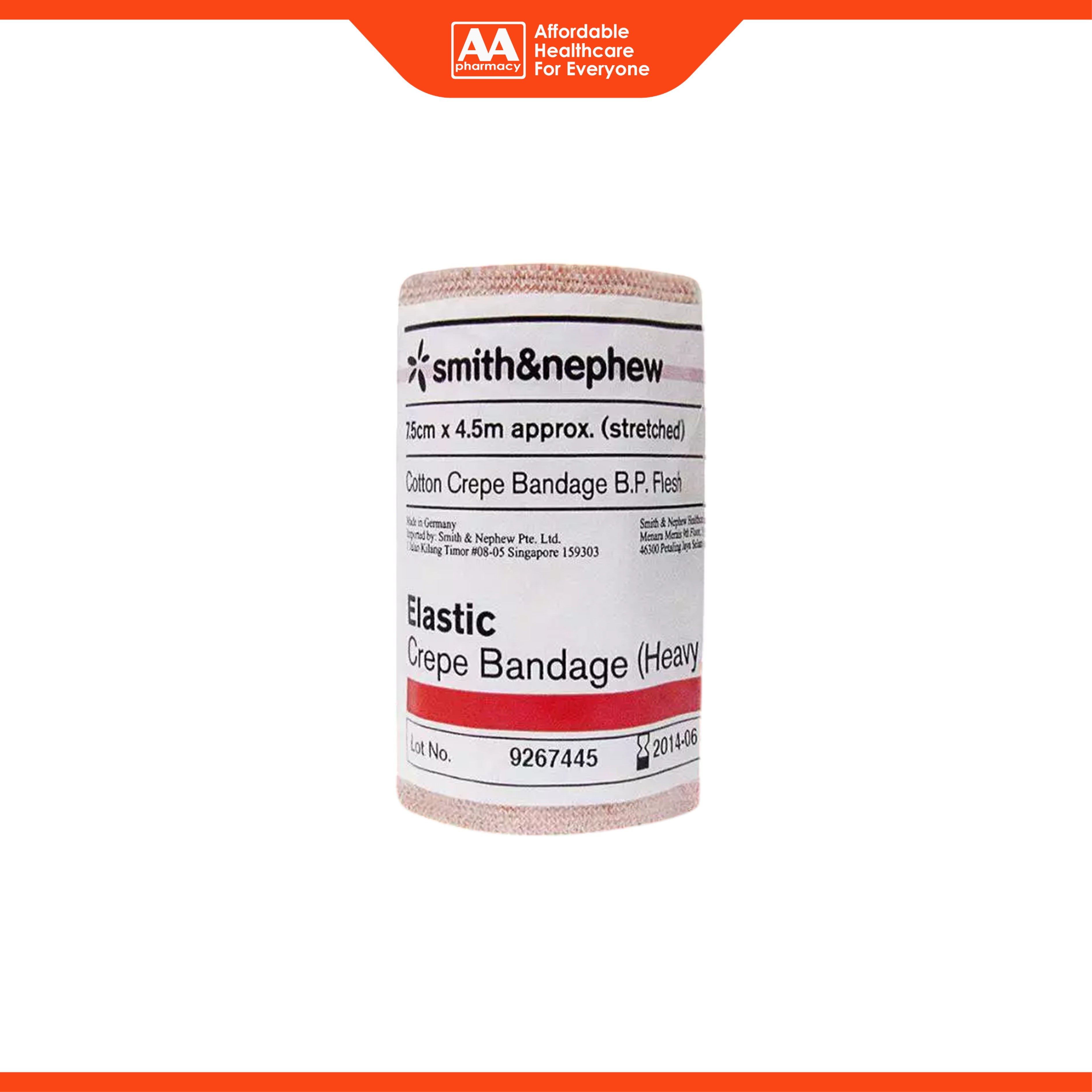 Smith and Nephew Cotton Elastic Crepe Bandage (Heavy Weight) 7.5cmx4.5m (Stretched) 1's