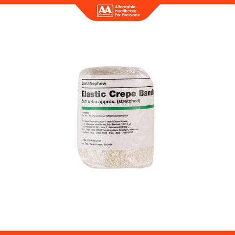 Smith and Nephew Elastic Crepe Bandage (Medium Weight) 5cmx4m (Stretched) 1's