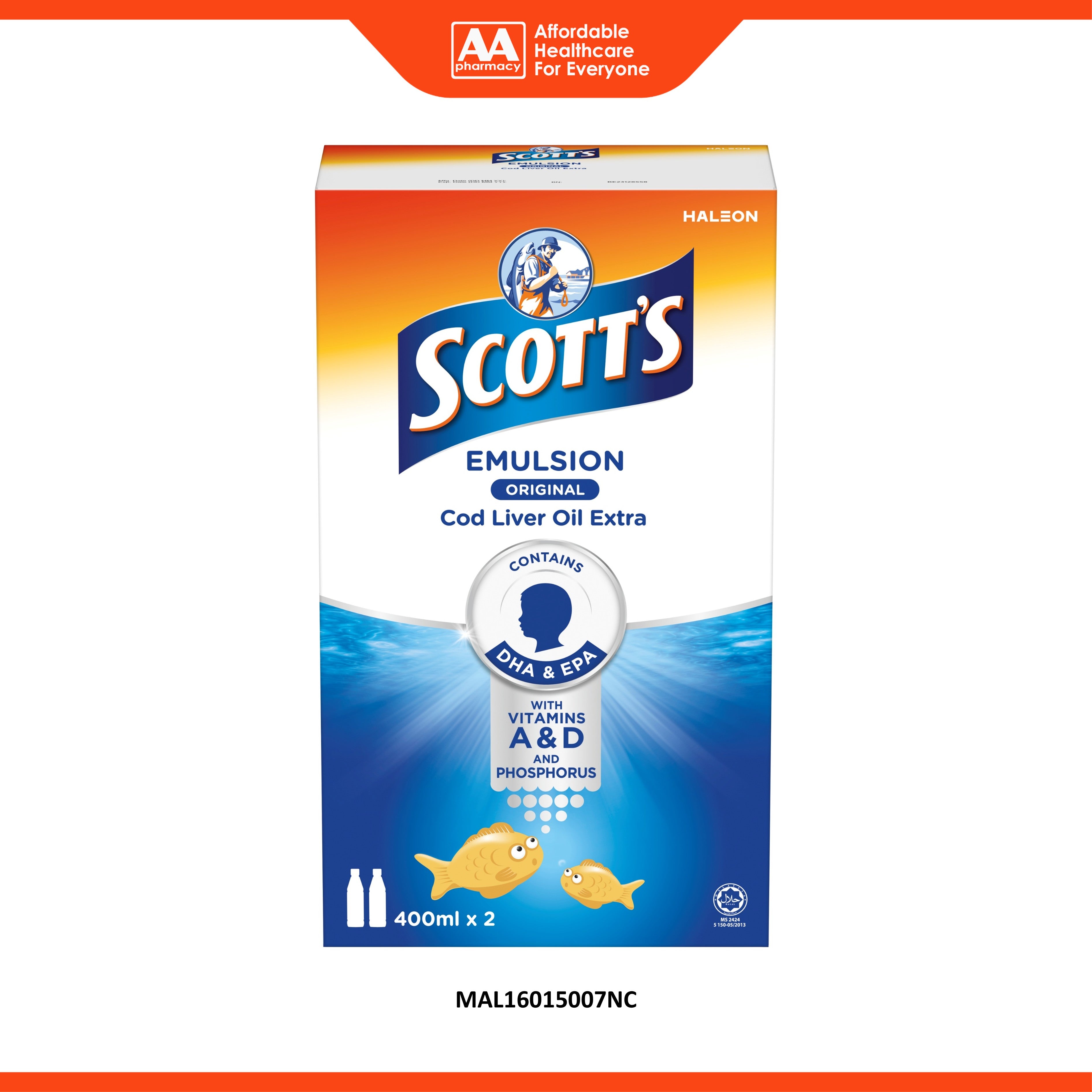 Scott's Cod Liver Oil Extra Emulsion (Original Flavour) 400mLx2's [Twinpack]