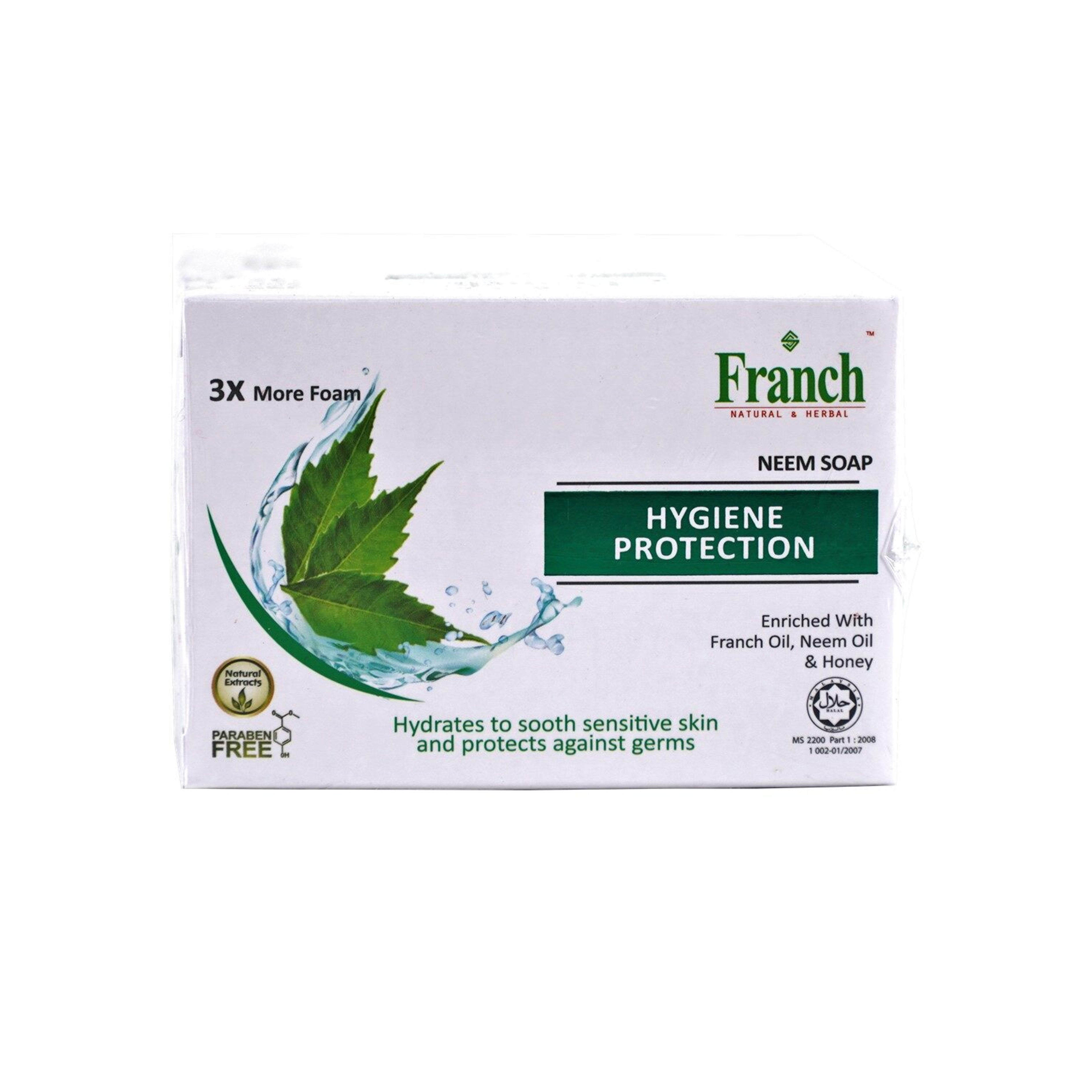 Franch Neem Soap (Hygiene Protection) 100gx3's