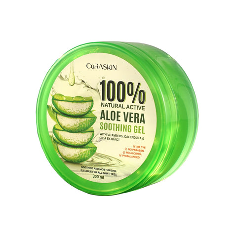 Curaskin 100% Natural Active Aloe Vera Soothing Gel 300mL