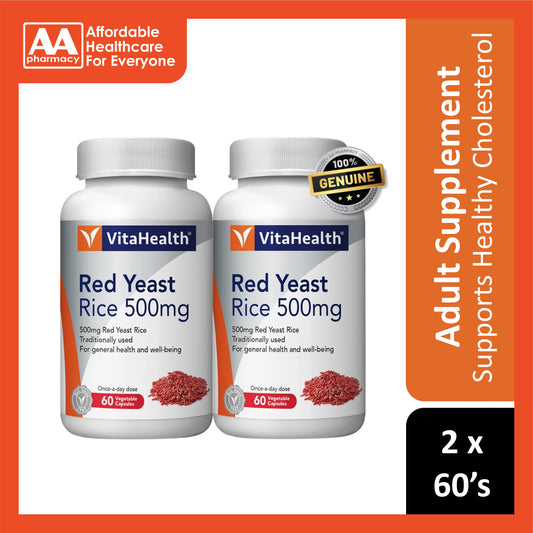 VitaHealth Red Yeast Rice 500mg Vegecapsule 2x60's