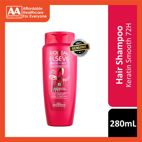 L'Oréal Paris Elseve Keratin Smooth 72H Smoothing Shampoo 280mL