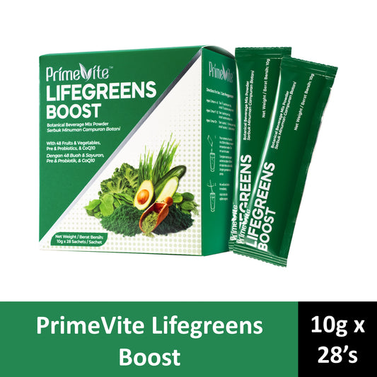 PrimeVite Lifegreens Boost Botanical Beverage Mix Powder 10gx28's