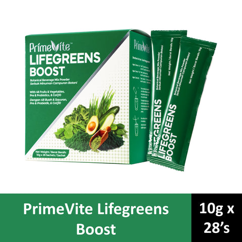 PrimeVite Lifegreens Boost Botanical Beverage Mix Powder 10gx28's
