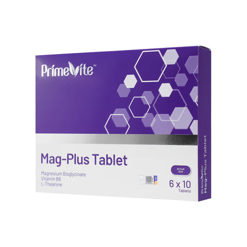 PrimeVite Mag-Plus (Magnesium, Vitamin B6 and L-Theanine) Tablet 6x10's