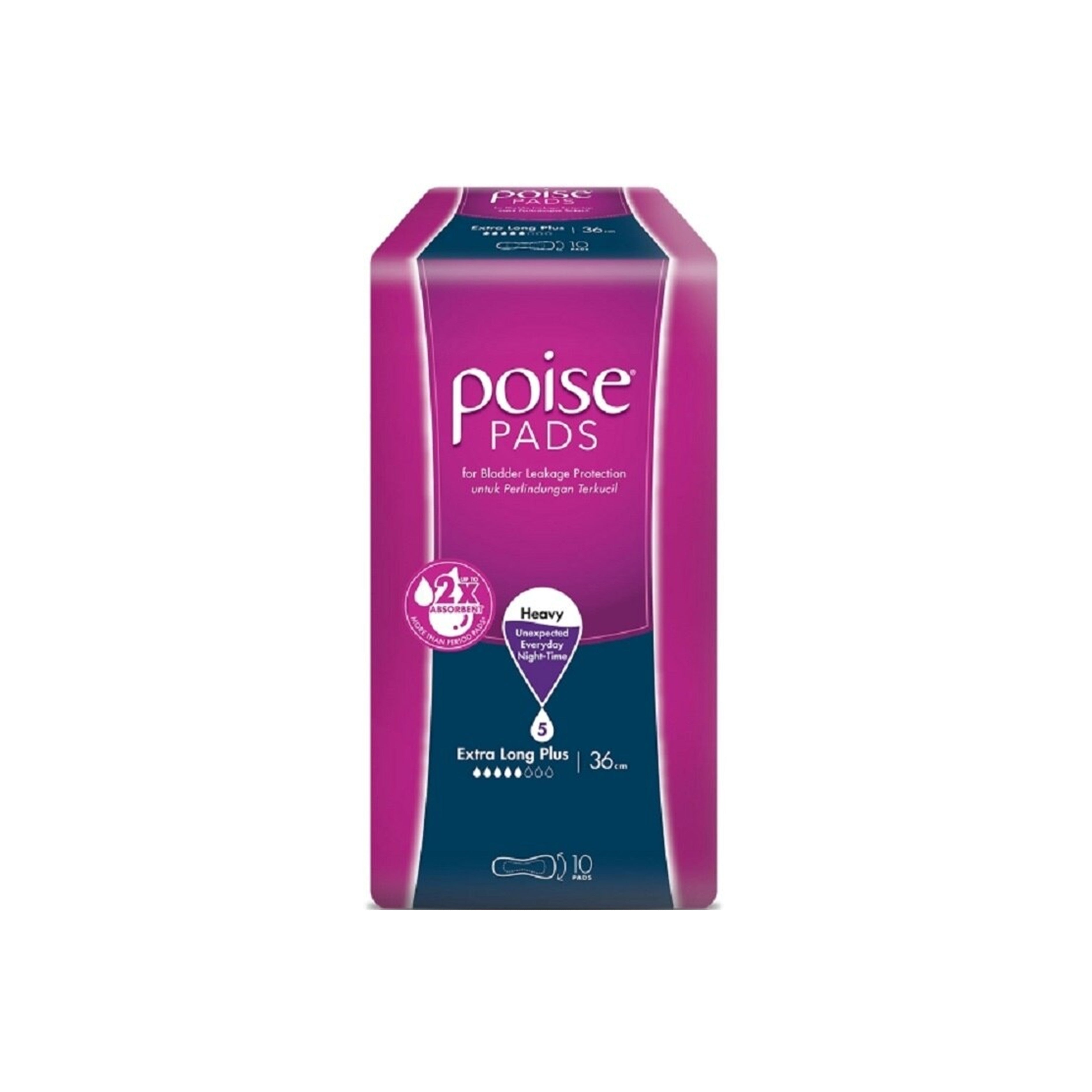 Poise Pads - Extra Long Plus 36cm, Heavy (10's)