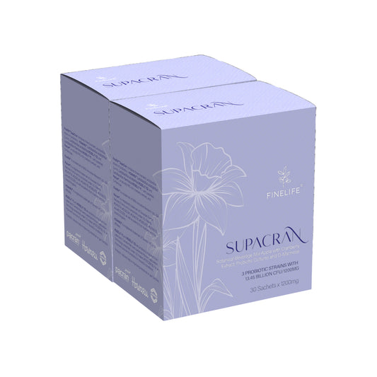 Finelife SupaCran (Botanical Beverage Mix Apple with Cranberry Extract, Probiotic Cultures and D-Mannose) Sachet 2x30's