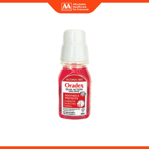 Oradex Dual Action Oral Rinse (Alcohol Free) 90mL