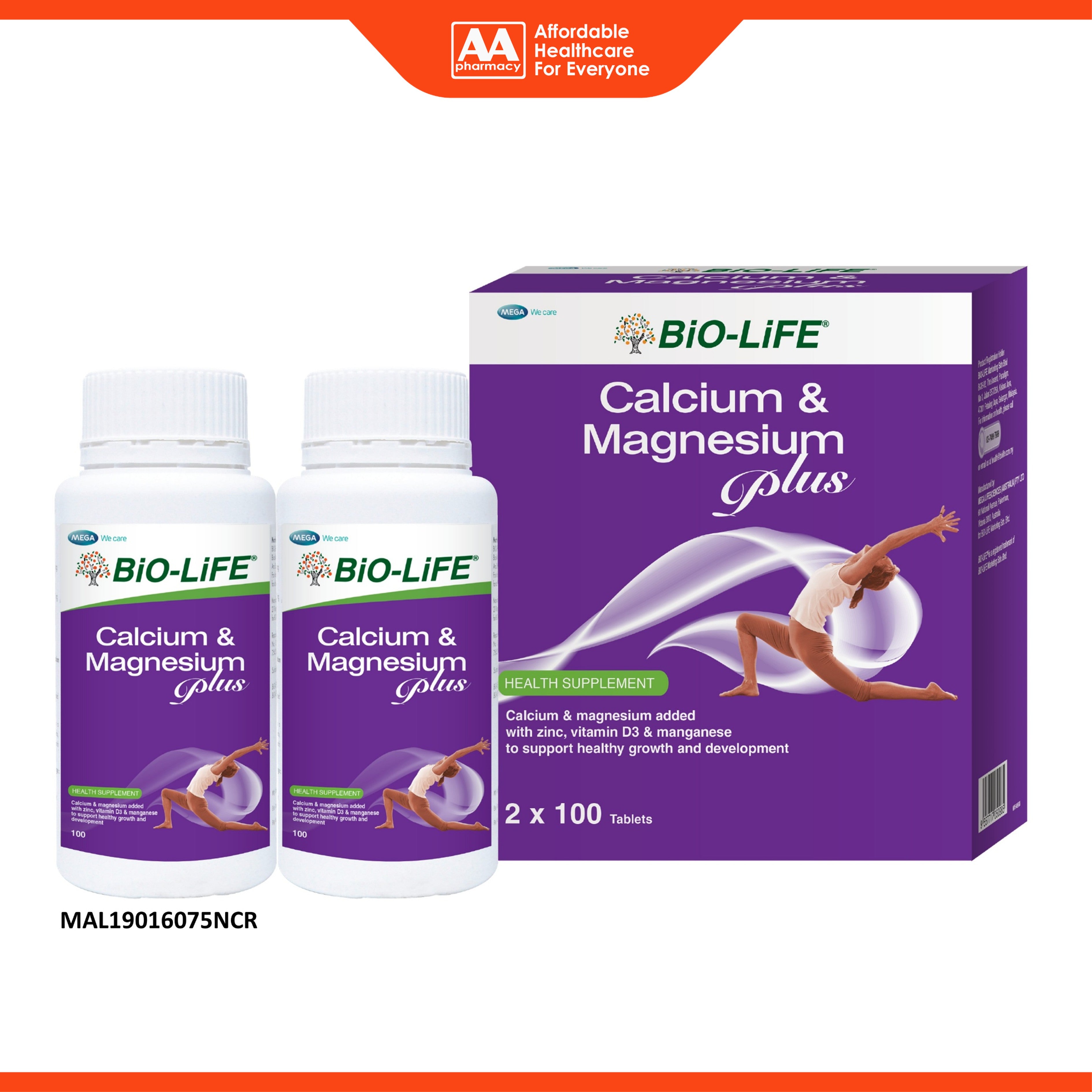 Bio-Life Calcium and Magnesium Plus Tablet 2x100's [Twinpack]