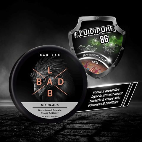 Bad Lab Water-Based Pomade (Jet Black, Strong and Glossy) 40g