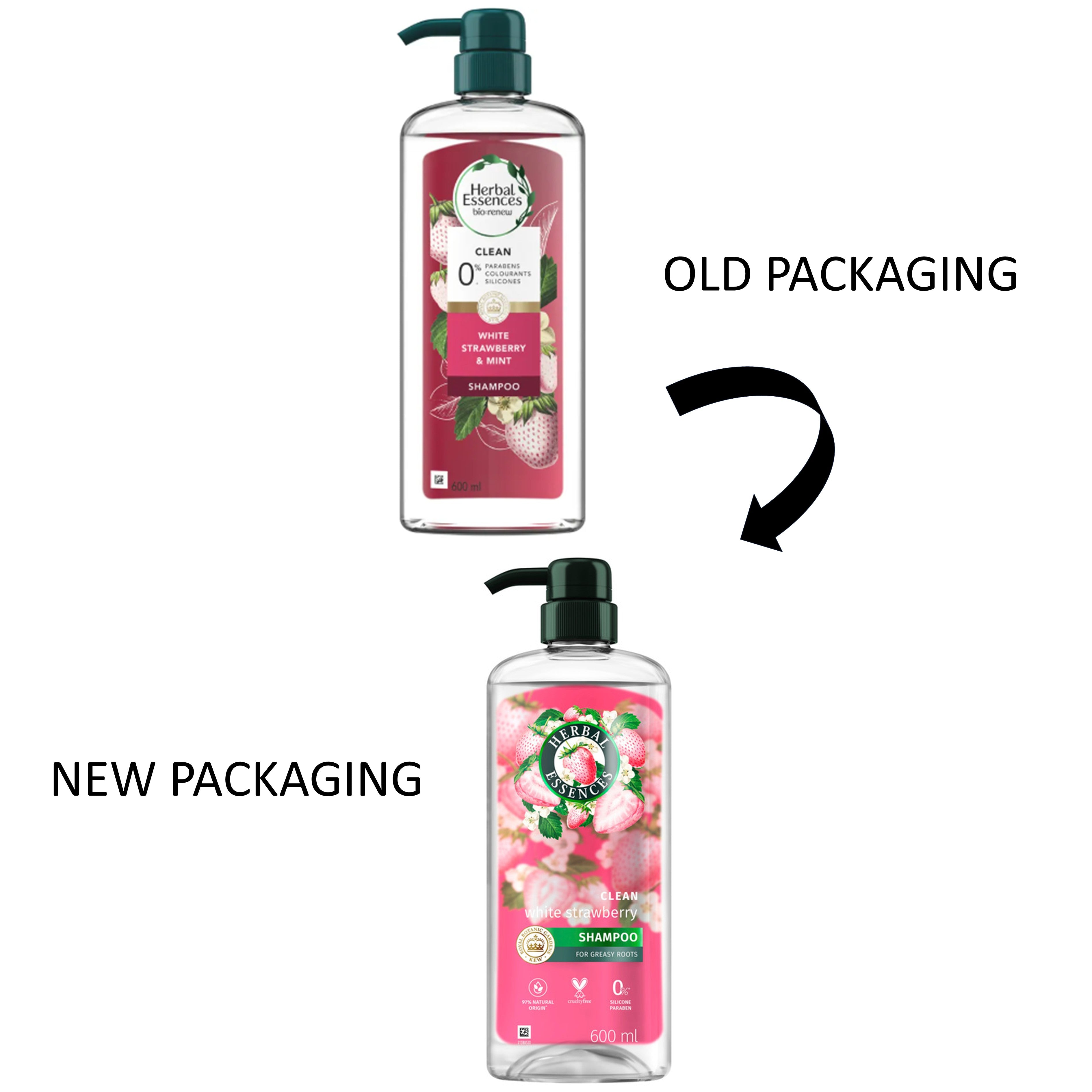 Herbal Essences Shampoo - White Strawberry, Clean (600ml)