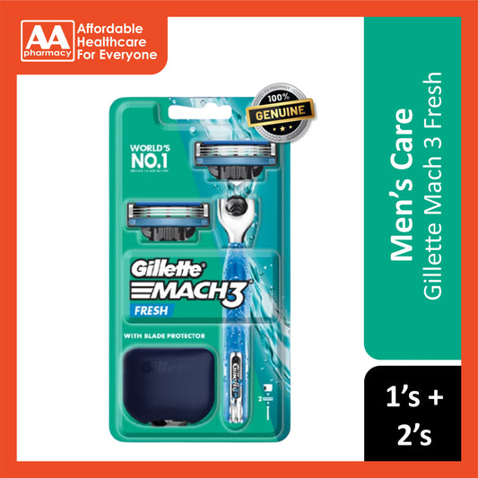 Gillette Mach 3 Fresh (1 Handle, 2 Cartridges, 1 Travel Cover)