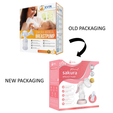 Evin Sakura Manual Breast Pump FOC BPA Free Bottle 140mL with Teat + Cover [6 Months Warranty]