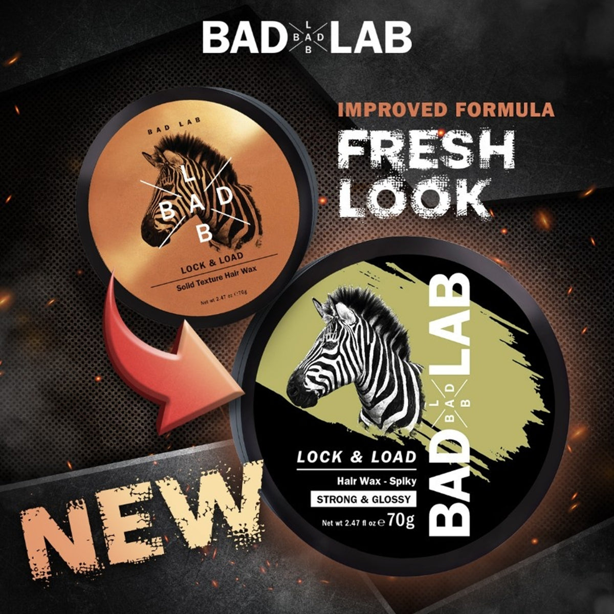 Bad Lab Lock and Load Hair Wax - Spiky, Strong and Glossy (70g)