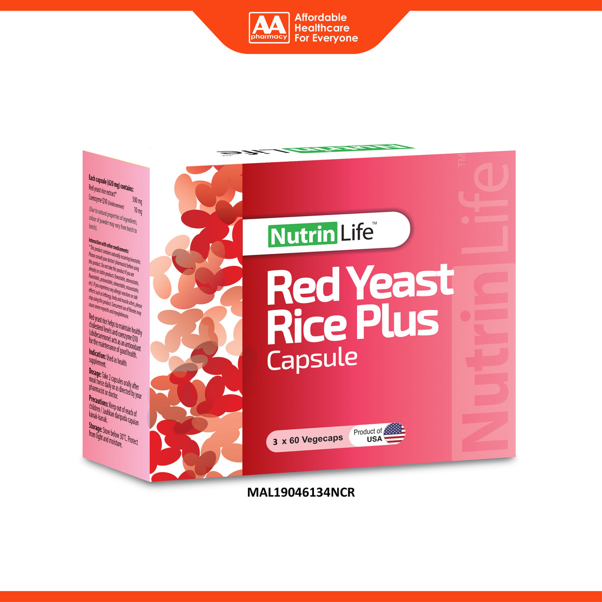 NutrinLife Red Yeast Rice Plus Vegecapsule (3 x 60's)