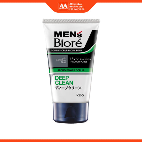 Men's Bioré Double Scrub Facial Foam (Deep Clean) 100g