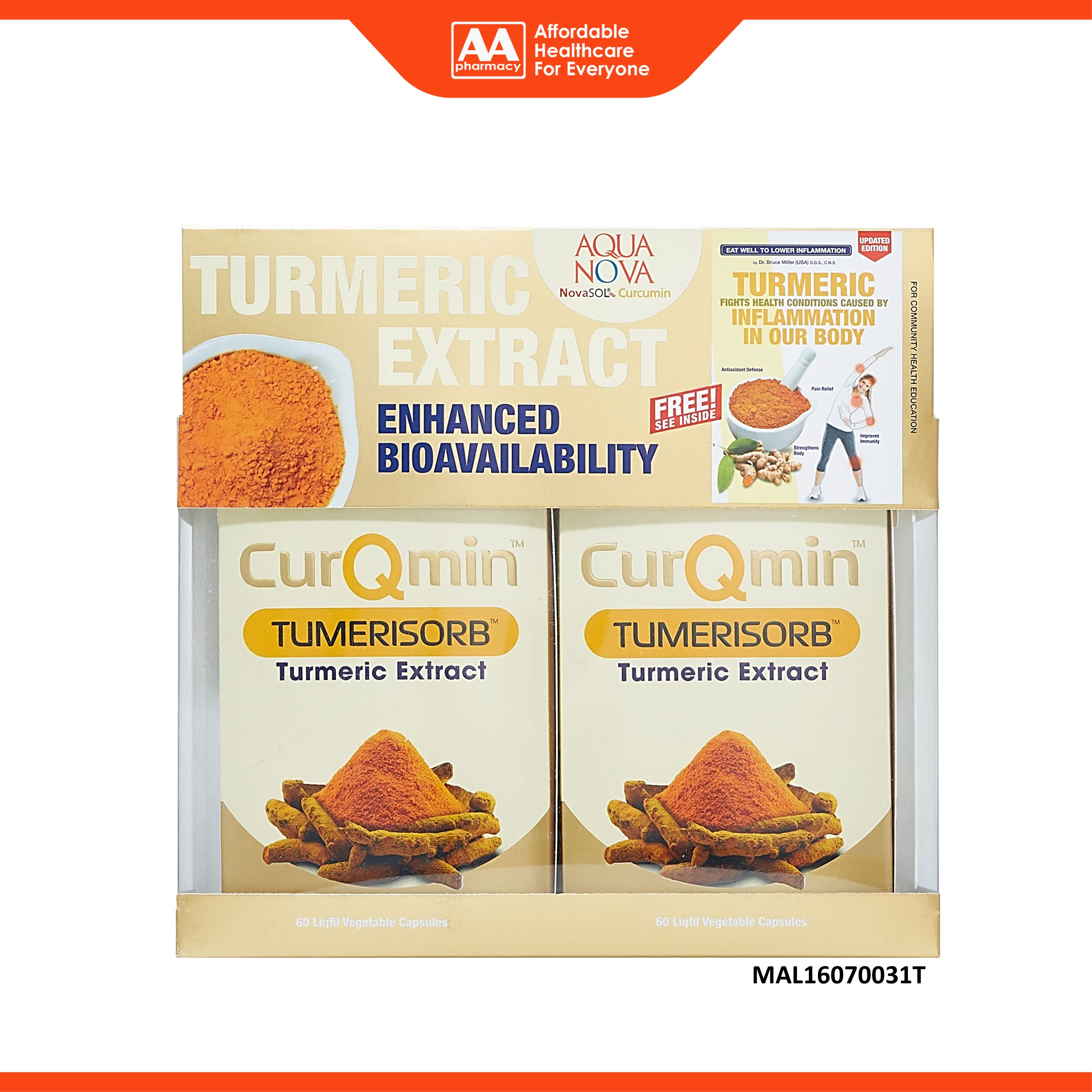 Live-Well CurQmin Tumerisorb Turmeric Extract Vegecapsule 2x60's