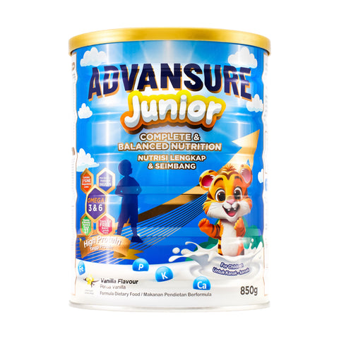 Advansure Junior Complete and Balanced Nutrition Formula Dietary Food 850g (Vanilla Flavour)
