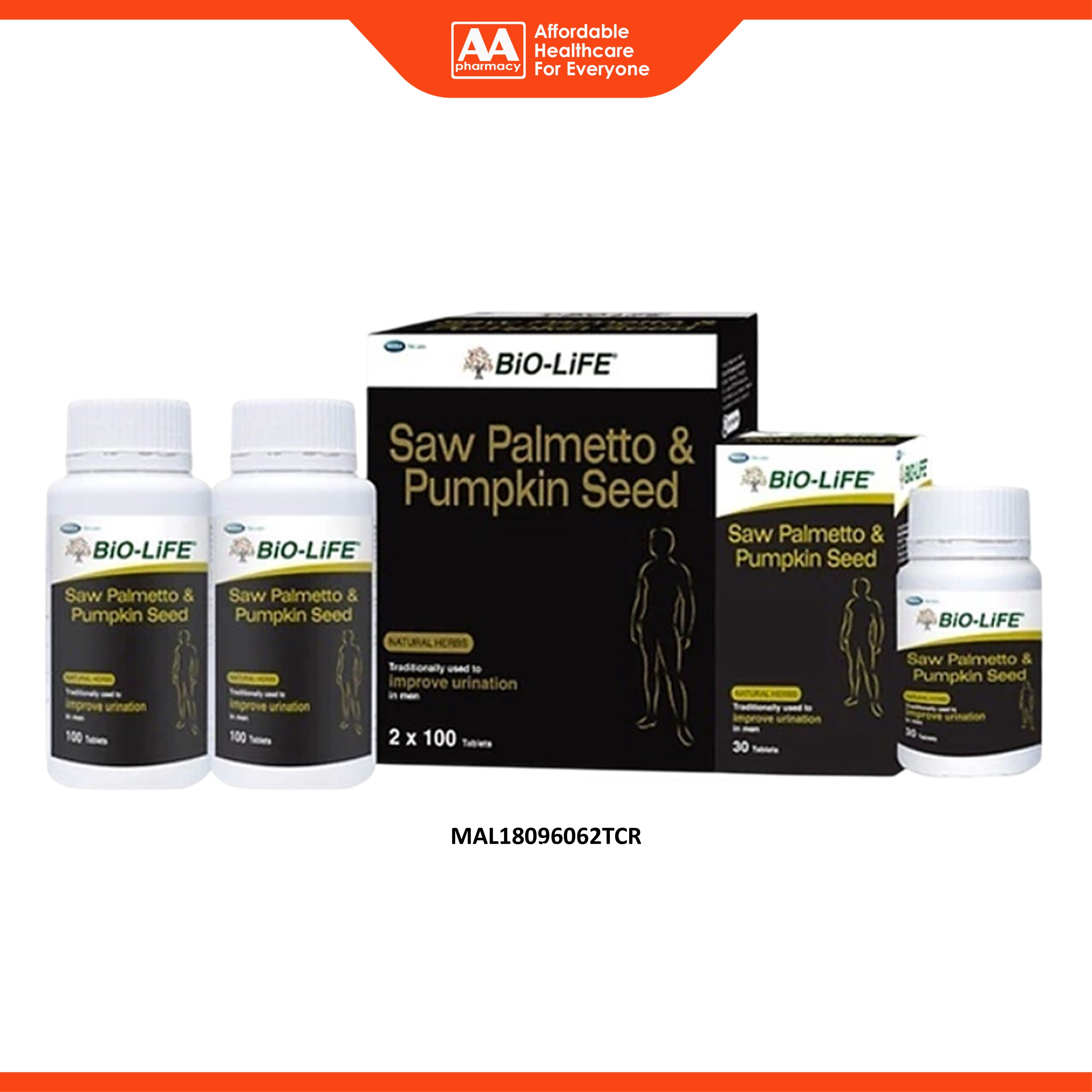 Bio-Life Saw Palmetto and Pumpkin Seed Tablet (2 x 100's + 30's)