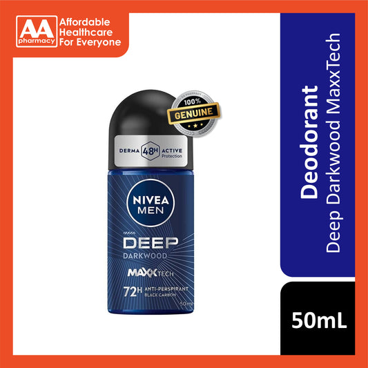 Nivea Men Deep Darkwood MaxxTech 72H Anti-Perspirant Roll On 50mL