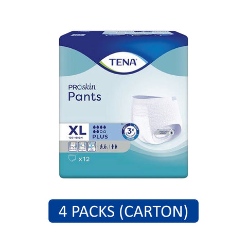 Tena PROskin Adult Pants Plus Size XL 12's (120-160cm / 47-63 inches) [4 Packs/Carton]