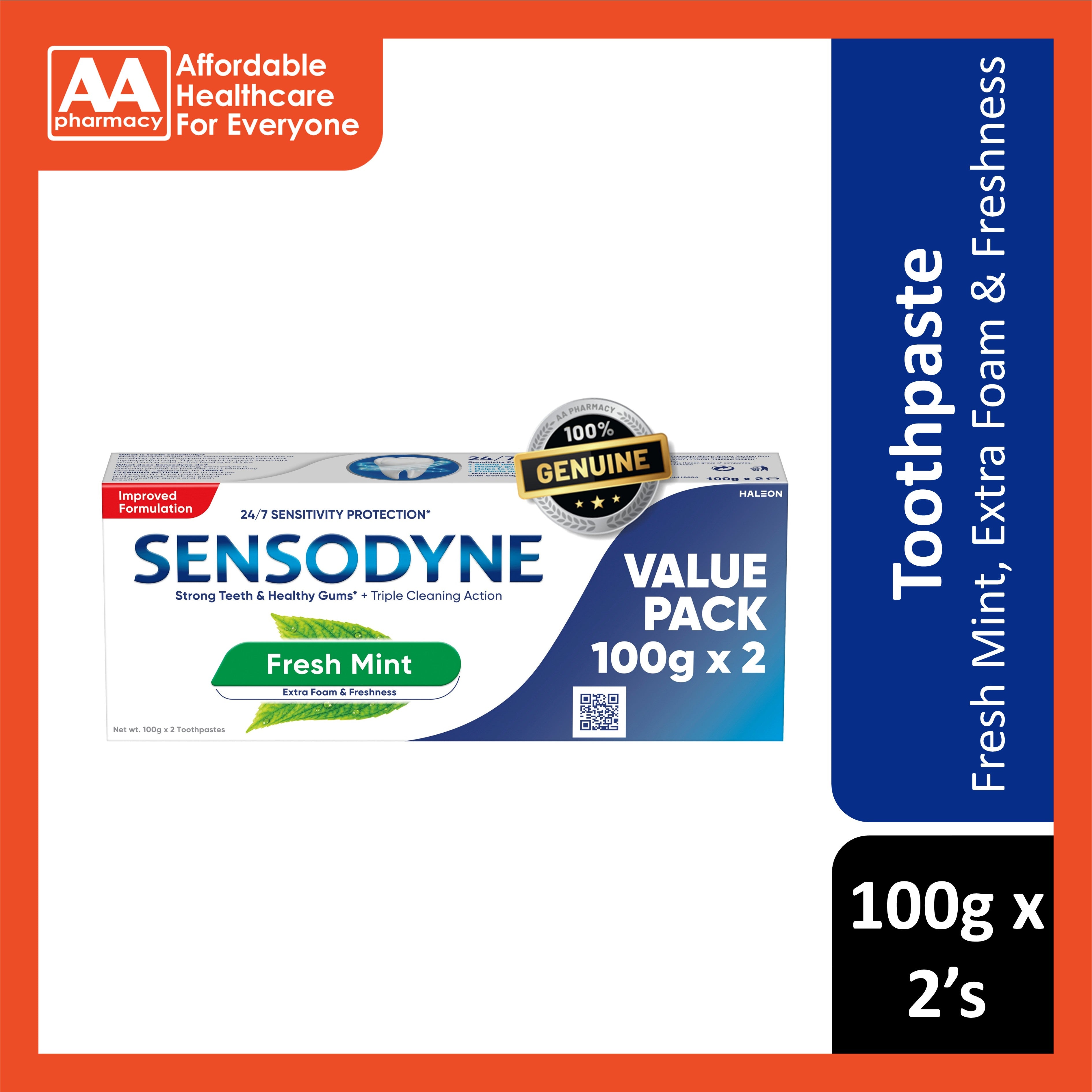 Sensodyne Toothpaste (Fresh Mint) 100gx2's [Twinpack]