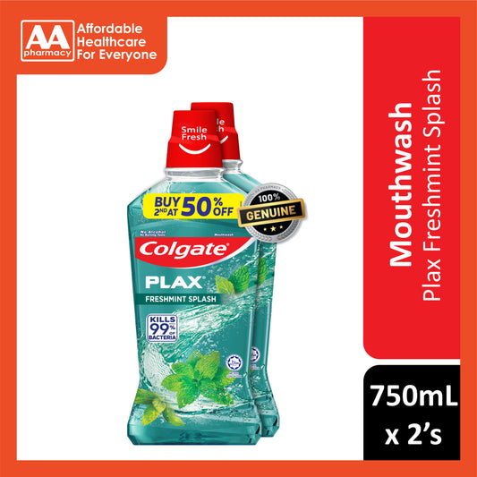 Colgate Plax (Freshmint Splash) Mouthwash 750mLx2's [Twinpack]