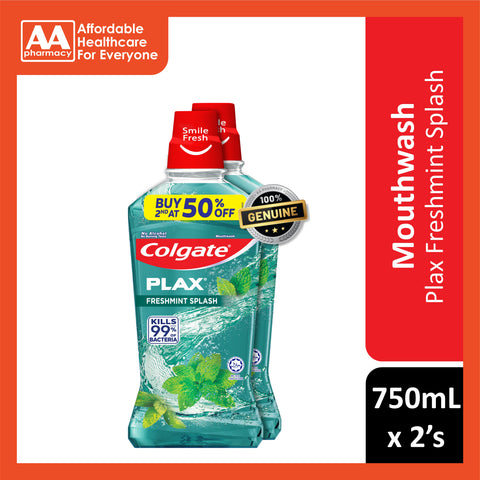 Colgate Plax (Freshmint Splash) Mouthwash 750mLx2's [Twinpack]