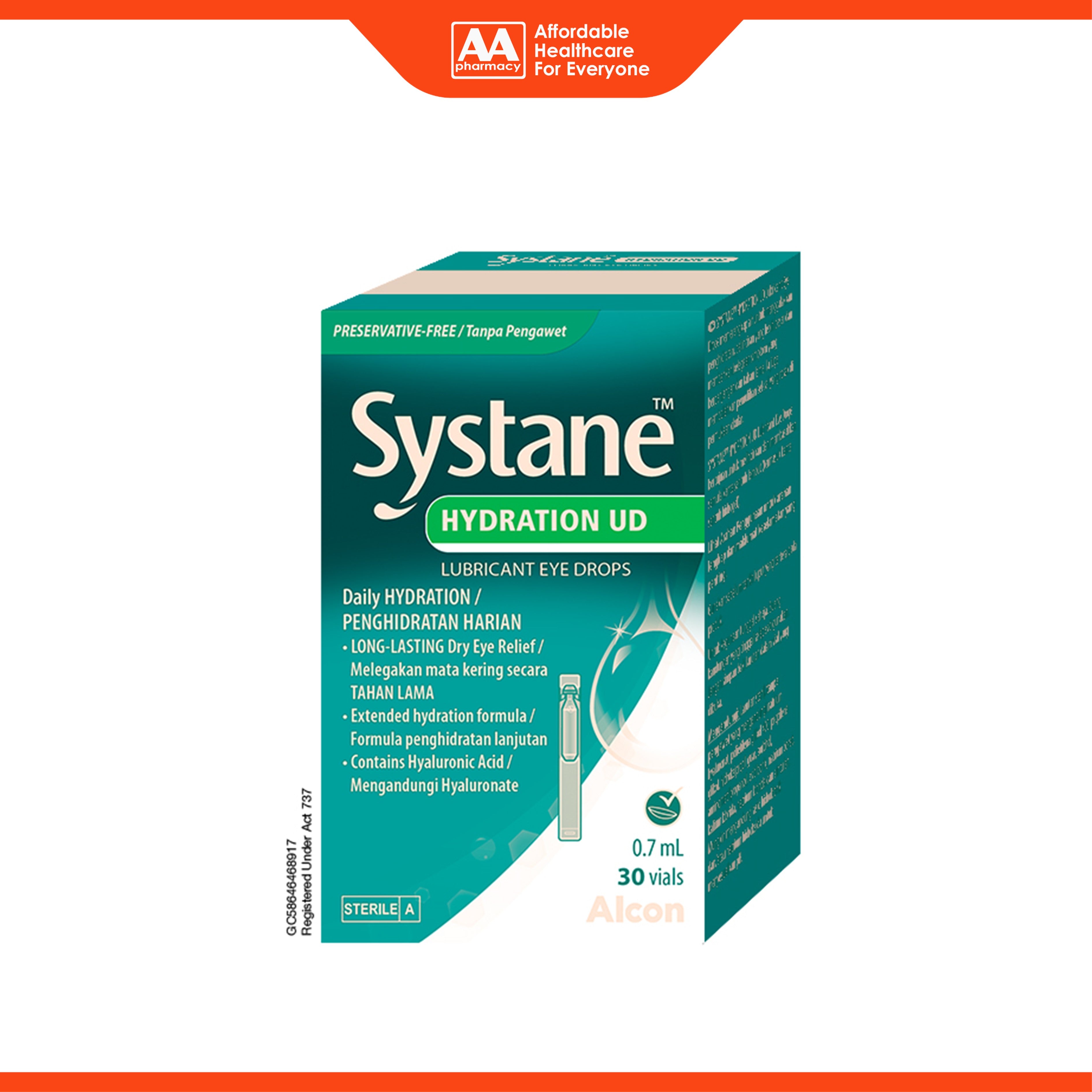 Systane Hydration Unit Dose (Preservative-Free) Lubricant Eye Drops 0.7mLx30's
