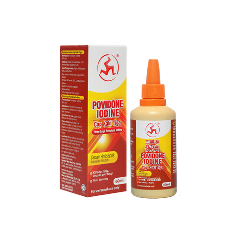 3 Legs Povidone Iodine Antiseptic Solution 60mL (Dropper Packing)