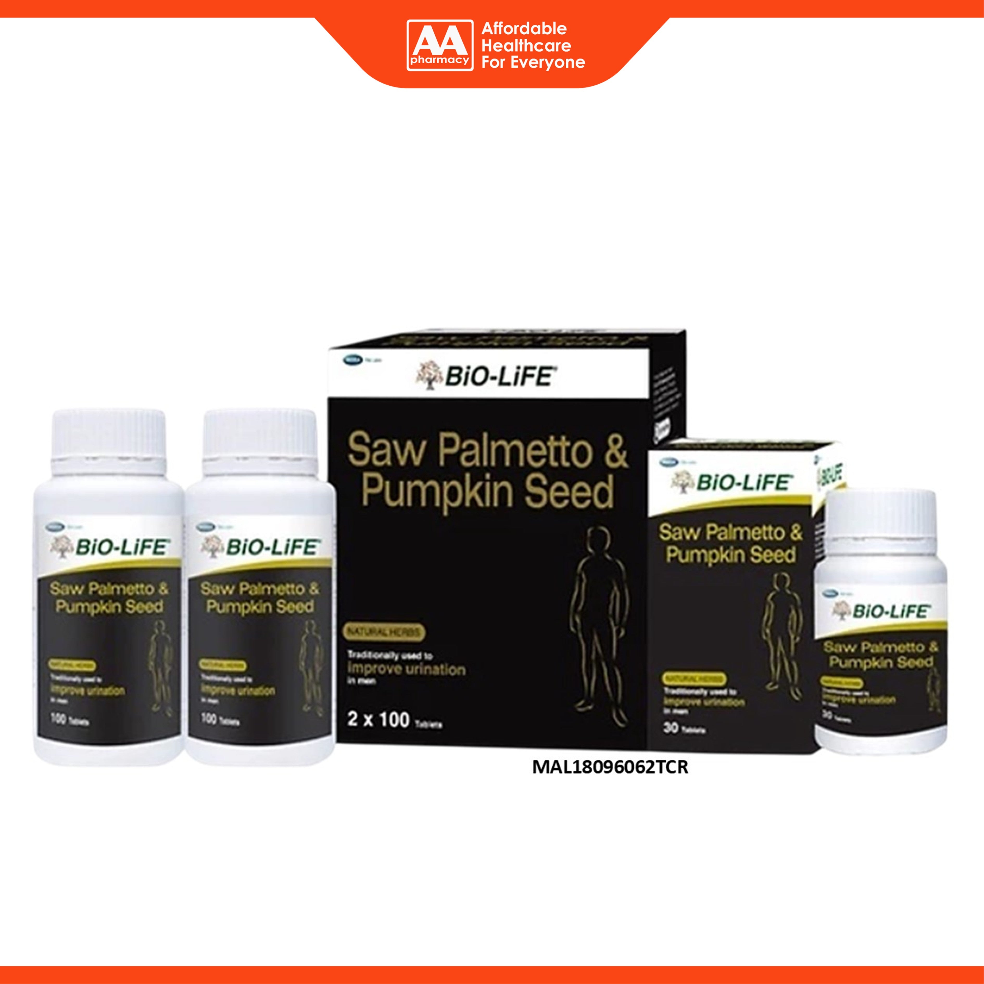 Bio-Life Saw Palmetto & Pumpkin Seed Tablet (2X100's+30's)