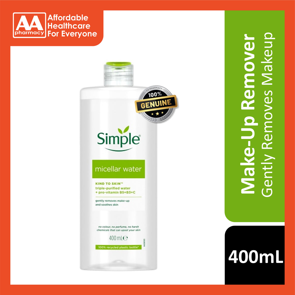 Simple Micellar Cleansing Water 400mL – AA Pharmacy