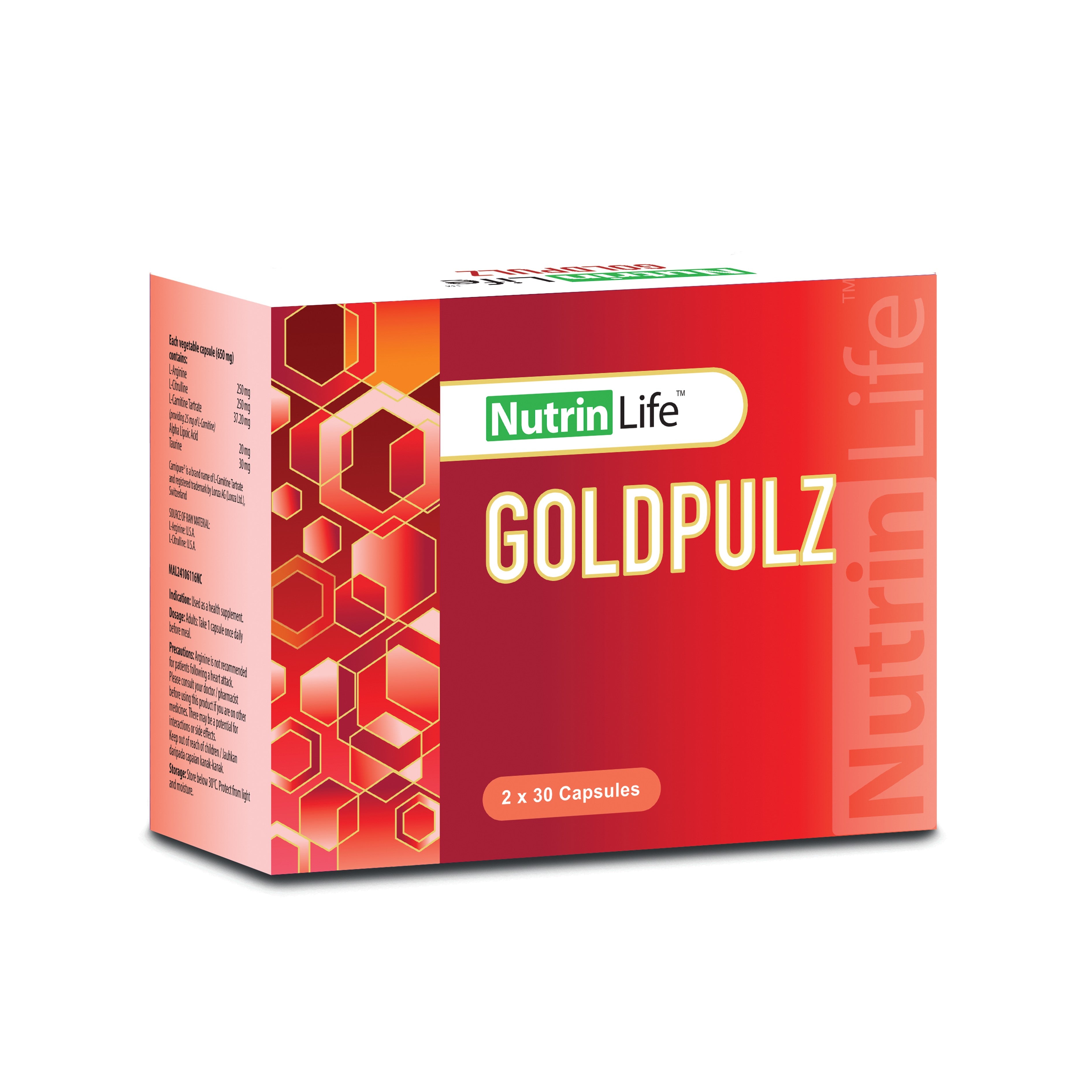 NutrinLife GoldPULZ Vegecapsule 2x30's