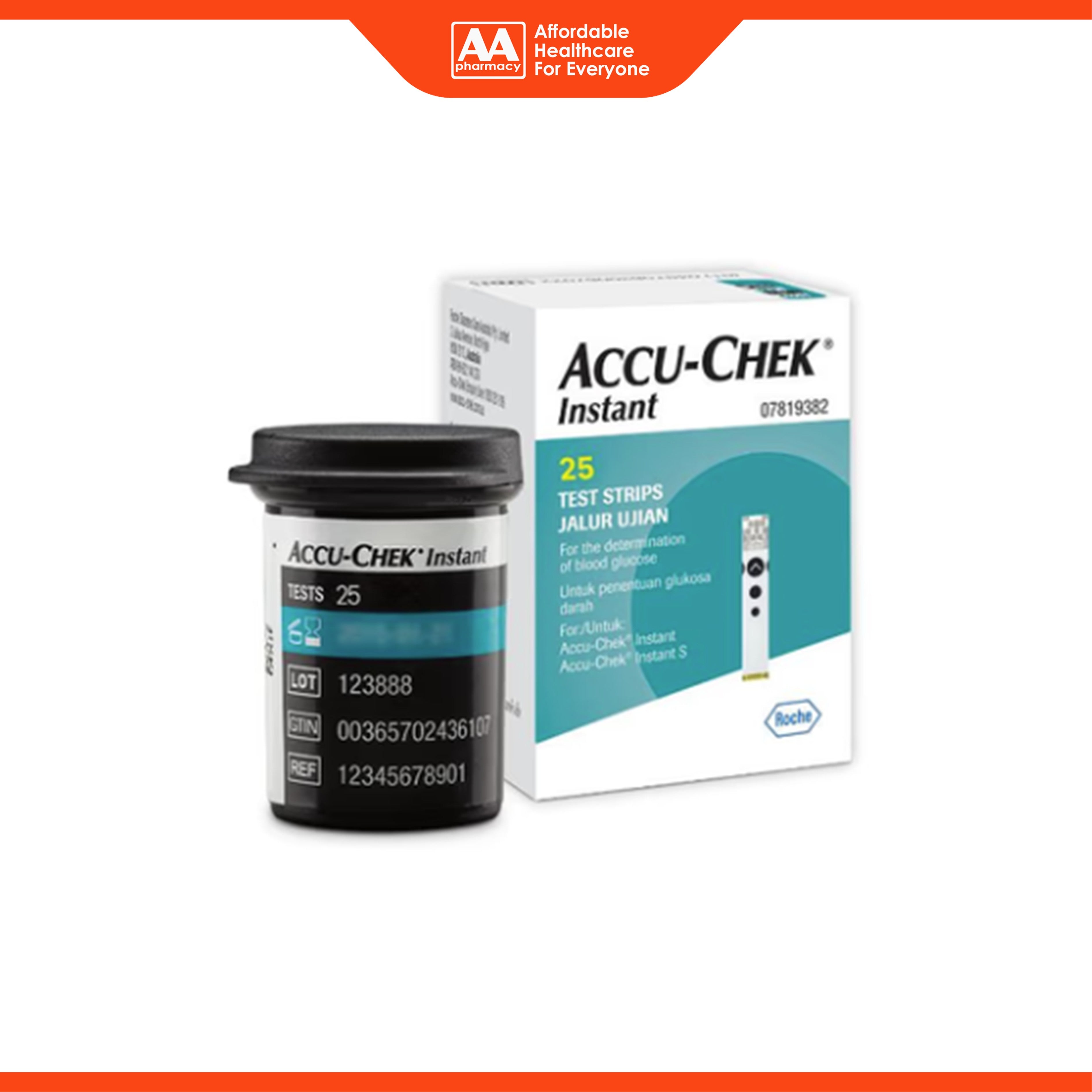Accu-Chek Instant Blood Glucose Test Strip 25's (Compatible with Accu-Chek Instant and Instant S Blood Glucose Monitor)