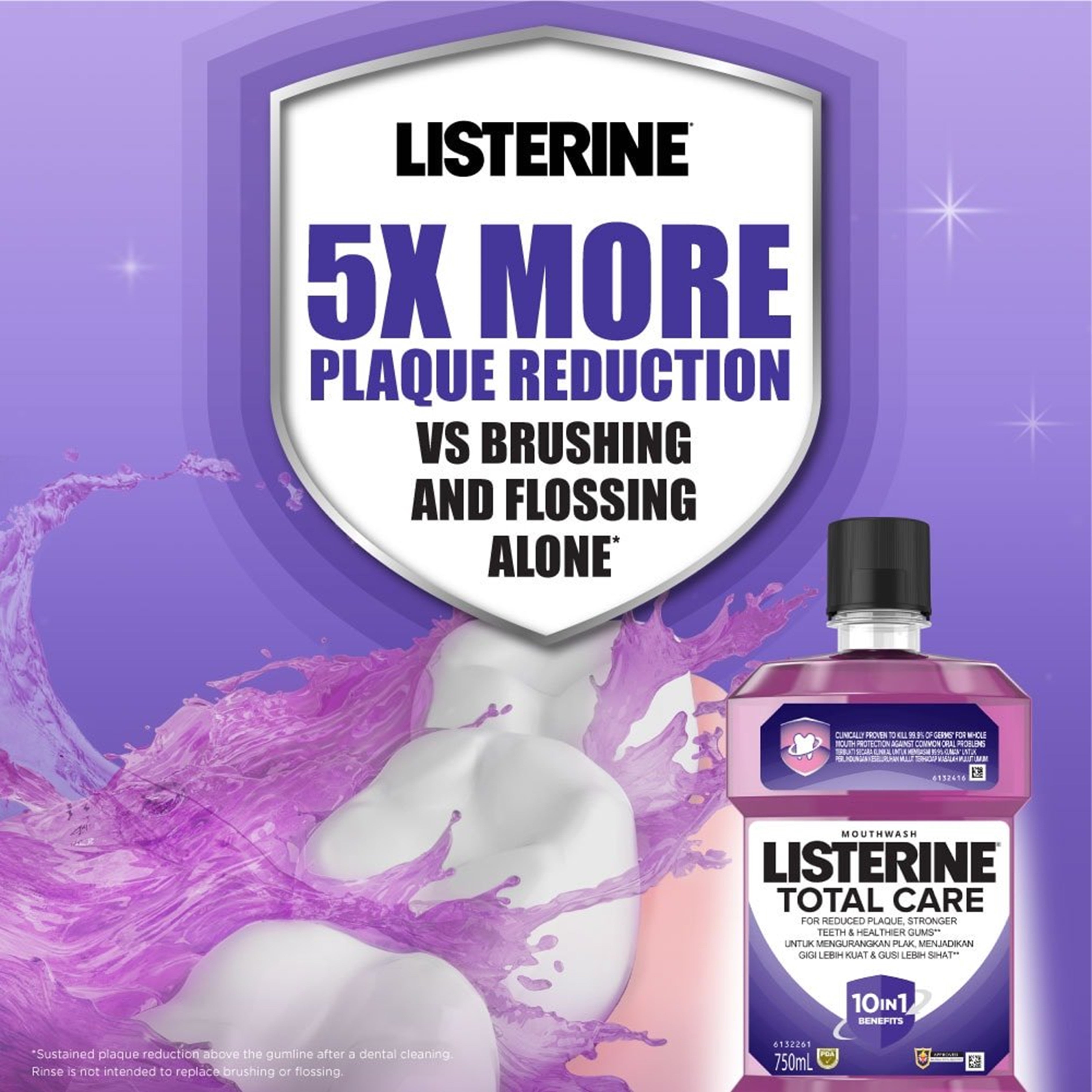 Listerine Mouthwash - Total Care 10 in 1 Benefits 250mL