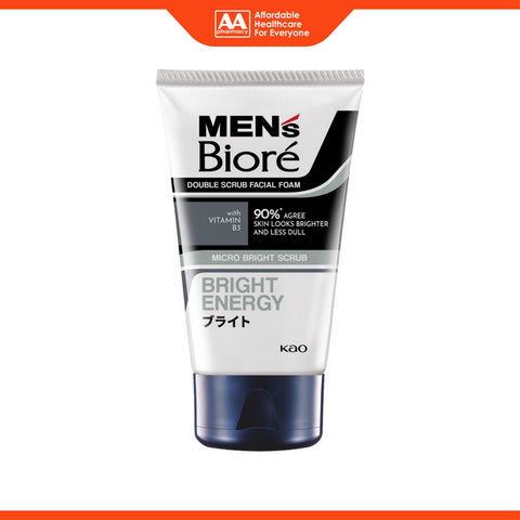 Men's Bioré Double Scrub Facial Foam (Bright Energy) 100g