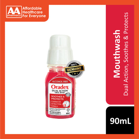 Oradex Dual Action Oral Rinse (Alcohol Free) 90mL