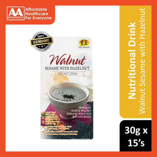 Hei Hwang Walnut Sesame with Hazelnut Instant Drink Sachet 30gx15's